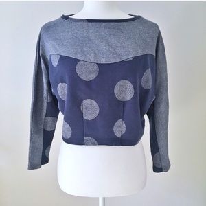 Anthropologie P.S. Polka Dot Crop Pullover